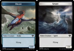 Drake token (0012) // Spirit token (0010) (Commander master)